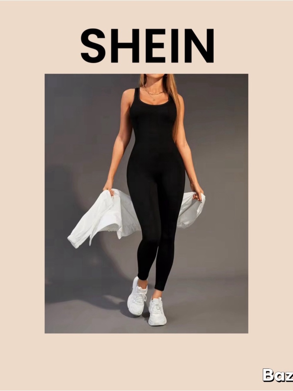SHEIN Black Sleeveless Scoop-Neck Stretch Jumpsuit Size 2X